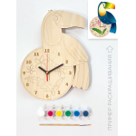 Набор для творчества, часы настенные для раскрашивания "Птица тукан"